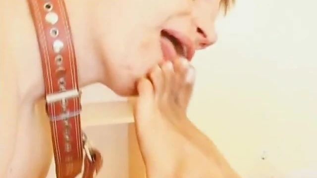 Femdom Slave Worshipfully Licks Mistress's Seductive Toes Close-Up Shoot