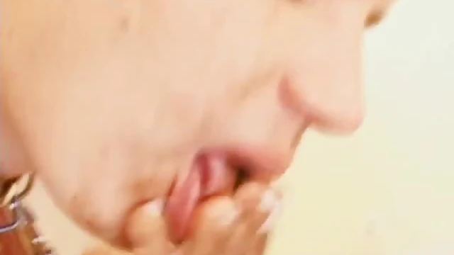 Femdom Slave Worshipfully Licks Mistress's Seductive Toes Close-Up Shoot