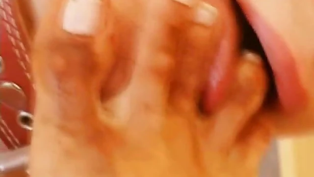 Femdom Slave Worshipfully Licks Mistress's Seductive Toes Close-Up Shoot