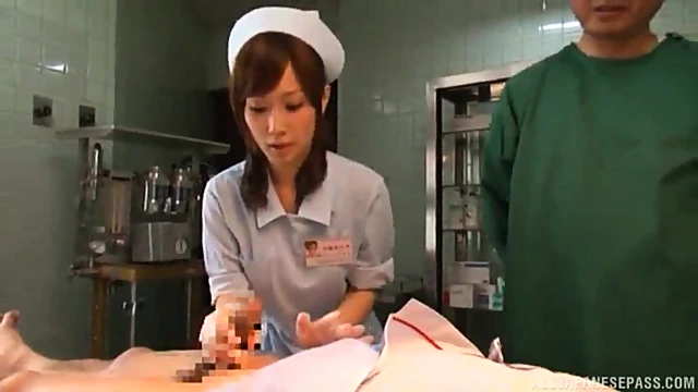 Hot Japanese Nurse Fucks Patient While Doctor Watches Seductively