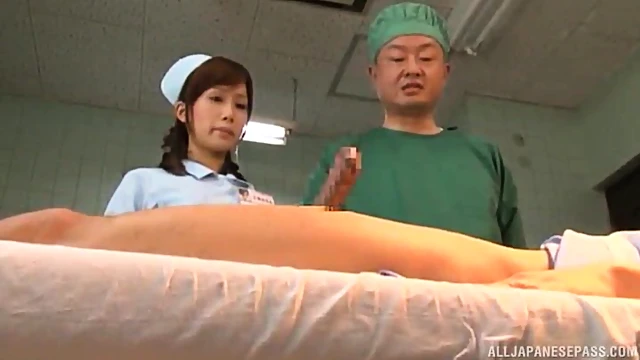 Hot Japanese Nurse Fucks Patient While Doctor Watches Seductively