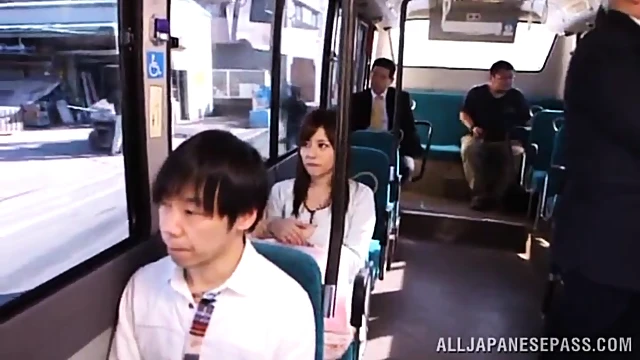 Naughty Japanese Girl Gets Fondled By Guys During Public Bus Ride