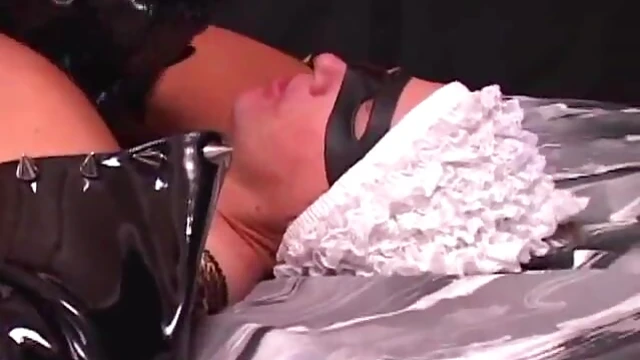 Blonde Dominatrix Fucks Submissive Guy Wearing Seductive Maid Uniform