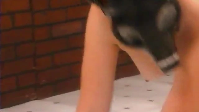 Lesbian Slave Wears Gas Mask Gets Harsh Punishment from Mistress