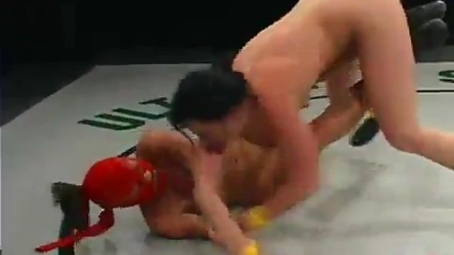 Dominant Chick in Red Mask Dominates Ariel X in Kinky Submission Scene