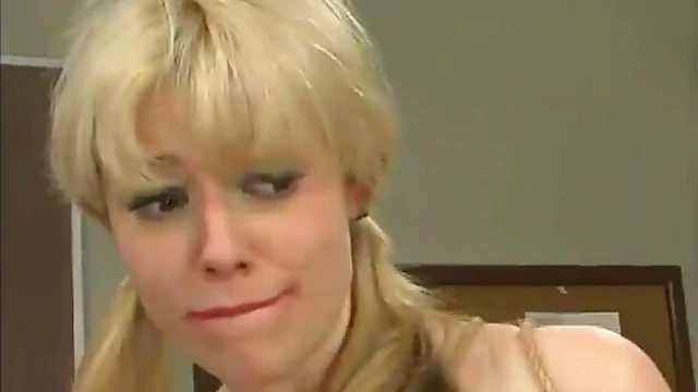 Bound Blonde Endures Classroom Torture Through Strapon Pleasures