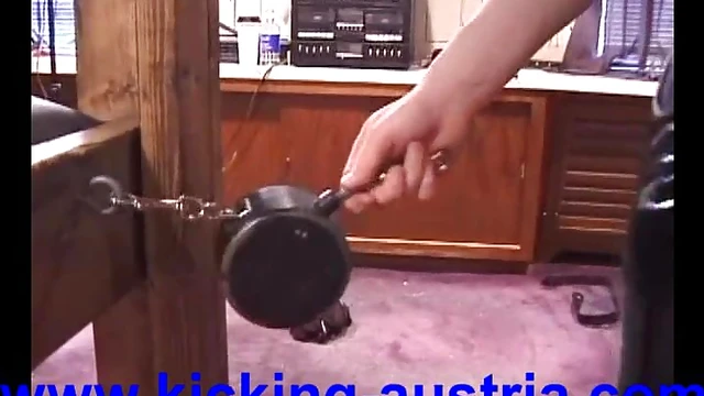 Redhead Mistres Olivia Torments Slave's Penis Balls Without Any Mercy