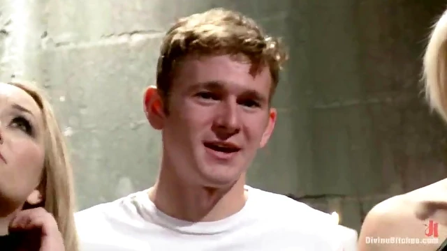 Dylan Ryan & Aidan Starr Ballbusting Duo Strapons Their Man Rigorously