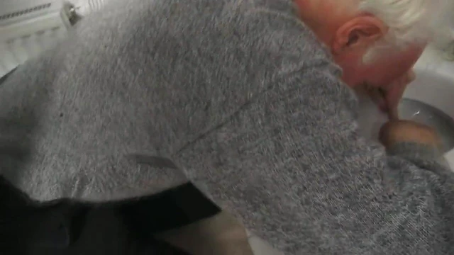 Toilet Slave Submits for Dirty Old German Master's Control Play