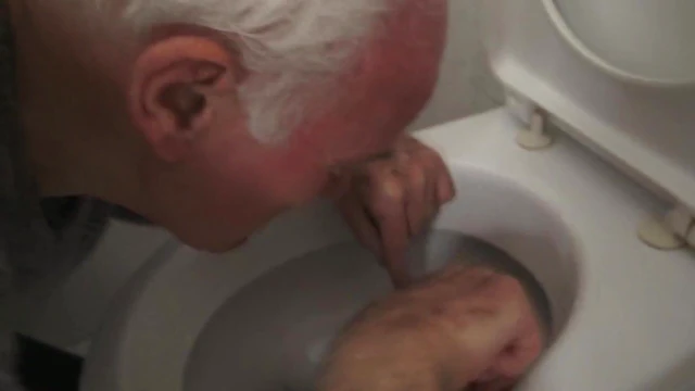 Toilet Slave Submits for Dirty Old German Master's Control Play