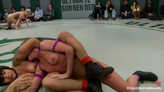 Lesbian Girls Battle It Out in Ring for Hot Action Packed Sex