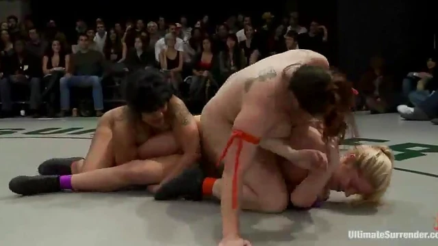 Lesbian Girls Battle It Out in Ring for Hot Action Packed Sex