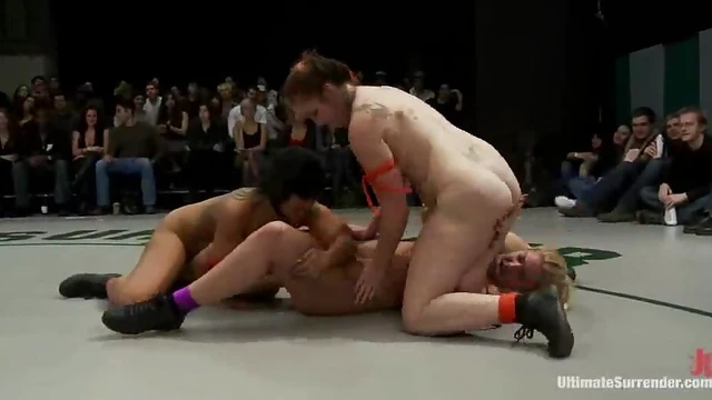 Lesbian Girls Battle It Out in Ring for Hot Action Packed Sex