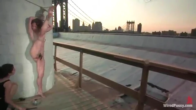 Outdoor Lesbian Bondage Showcases Stunning Urban Views & Passionate Sex Acts