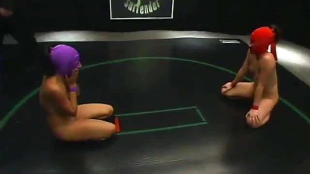Masked Beauties Wrestle on Tatami Mat Before Hot Lesbian Action Begins