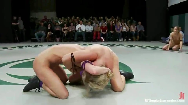 Girls Fight in Ring, Publicly Fuck Each Other Amidst Crowds Cheers