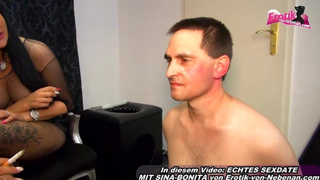 German Young Domina Dominates Slave in Steamy Threesome Scene