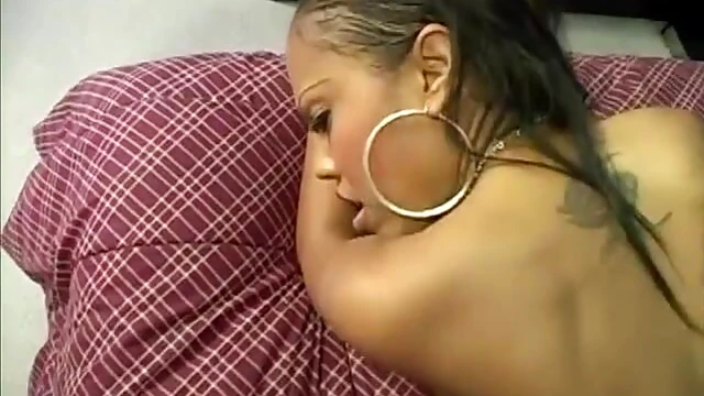 Ebony Bombshell Fondles Big Tits Before Intense Interracial Fuck Fest