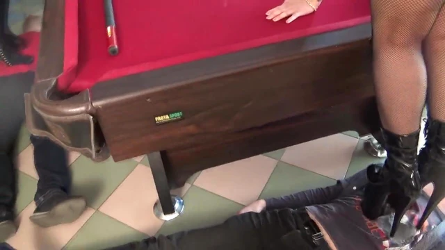 Sexy Domina Tramples Car While Playing Seductive Billiards Game