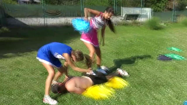 Cheerleader's Secret Trick: Kicking Off Her Uniform for Hot Action Fun