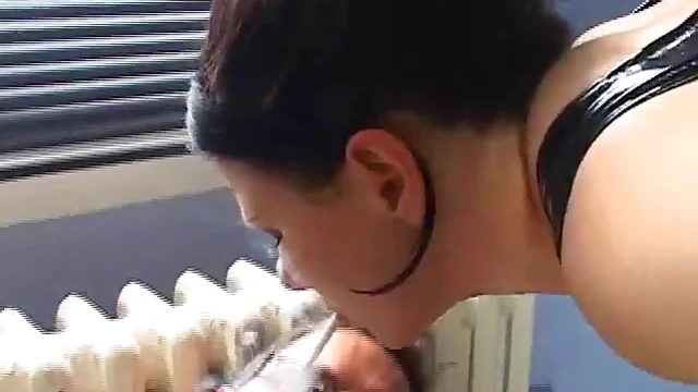 Sultry Kinky Brunette Smokes While Dominating Her Submissive Man Sexually