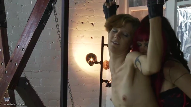 Blonde Amateur Gets Tied Up and Spanked Hard by Redhead Best Friend