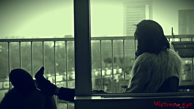 Submissive Shoe Worshipper Licks Mistress's High Heels Passionately