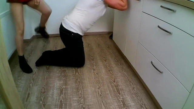 Sexy Girl Wears Martens Boots Kicking Her Lover's Crotch Hard