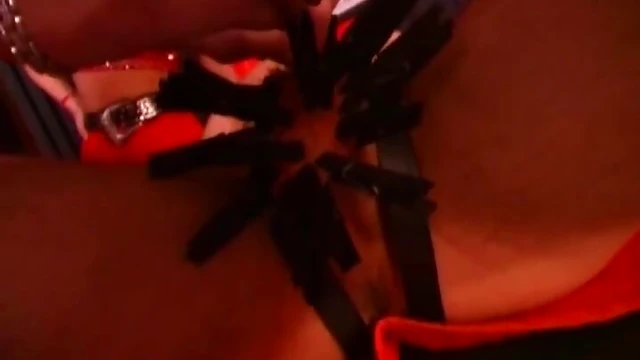 Seductive Slave Gets CBT Clamped Tight in Dungeon Depths