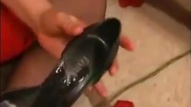 Lingerie Mistress Forces Cum Slave Worship Her High Heels Seductively