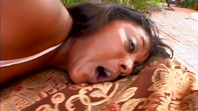 Sultry Curved Caramel Gets Bent Over and Pounded Hard by Thick Black Cock