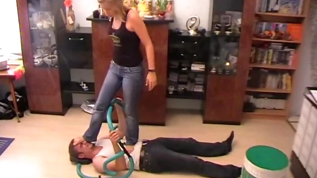 Fitness Goddess Tramples Hard While Working Out Seductively