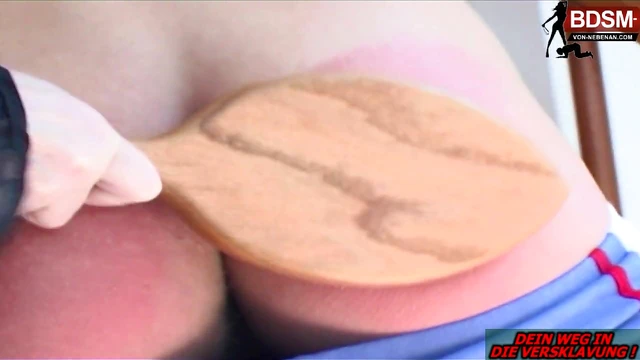 Mature German FemDom Spanks Guy's Ass Red Hot for Painful Pleasure