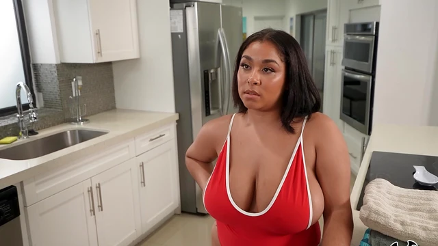 Sizzling Brunette Wife With Big Boobs Gets Fucked Hard In The Kitchen