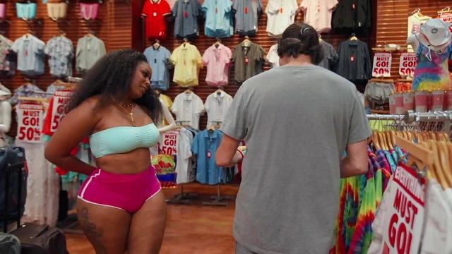 Gorgeous Ebony Charms Her White Lover With Rough Interracial Sex