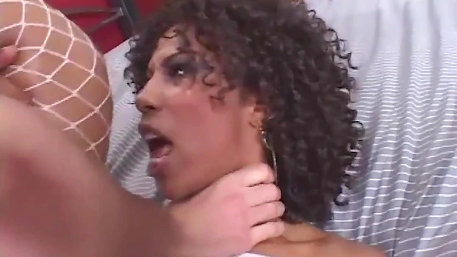 Misty Stone's Skinny Ebony Body Takes On A Hot Young Stud For Raw Fun