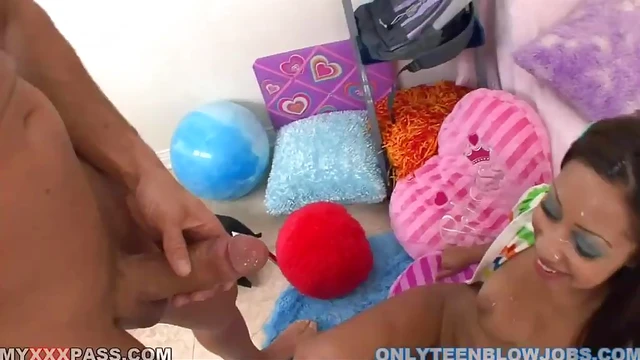 Teen Angel Delivers Epic POV Blowjob & Takes Loads of Thick Jizz