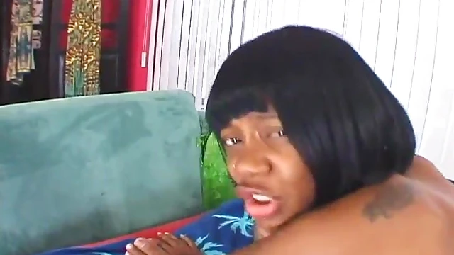 Horny Ebony Sweetie Gets Hairy Pussy Drilled Hard by Muscular Stud