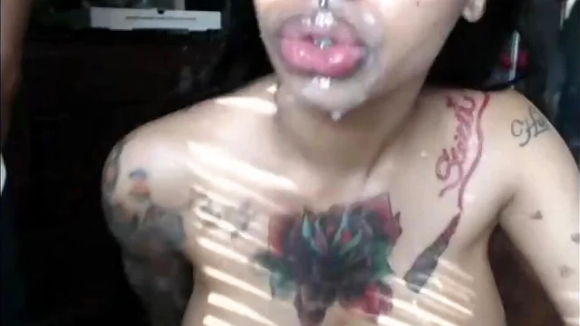 Ebony Beauty With Big Boobs Swallows Cum Live On Webcam Show