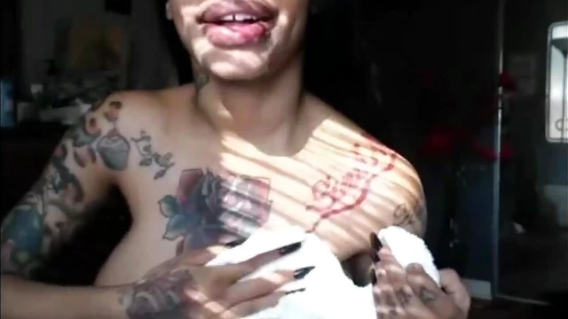 Ebony Beauty With Big Boobs Swallows Cum Live On Webcam Show