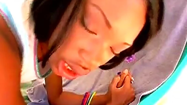 Petite Ebony Girl Andreena Kneels for Deep Cock Pleasure