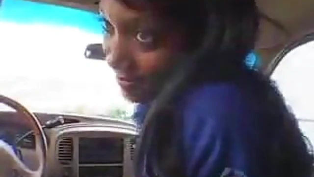 Sexy Curvy Lady Shows Her Big Black Boobs Inside The Car