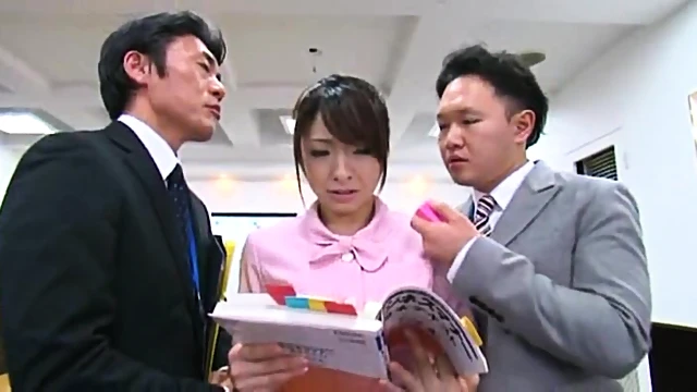 Seductive Secretary Gets Roughly Fucked By Lustful Colleagues In Office