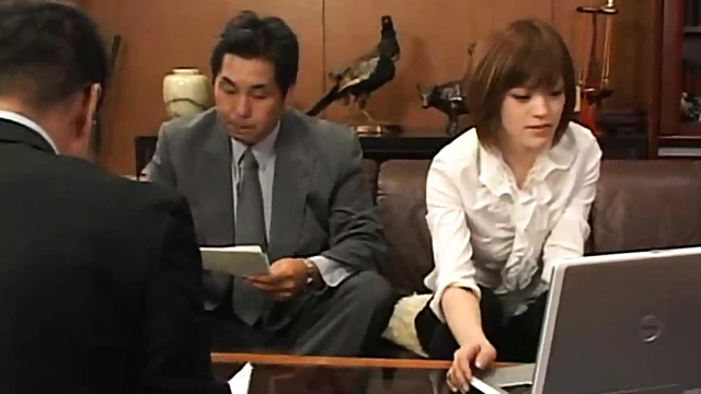 Sultry Business Woman Craves Hot Sex With Handsome Co-Workers In Office