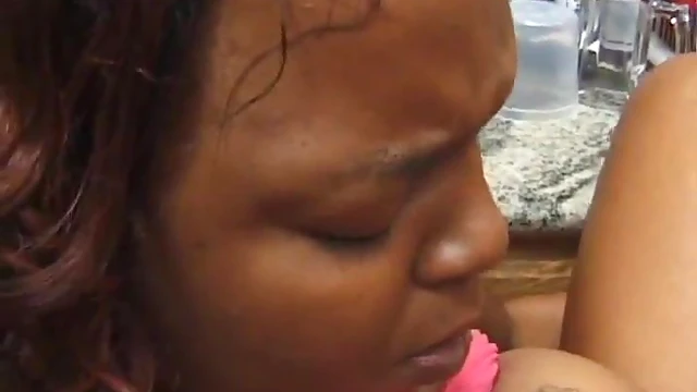 Curvy Ebony Cook Seduces Her Lover into Hot Kitchen Sex Action