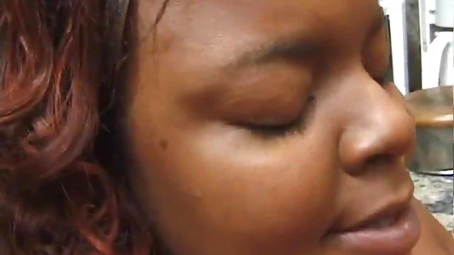 Curvy Ebony Cook Seduces Her Lover into Hot Kitchen Sex Action