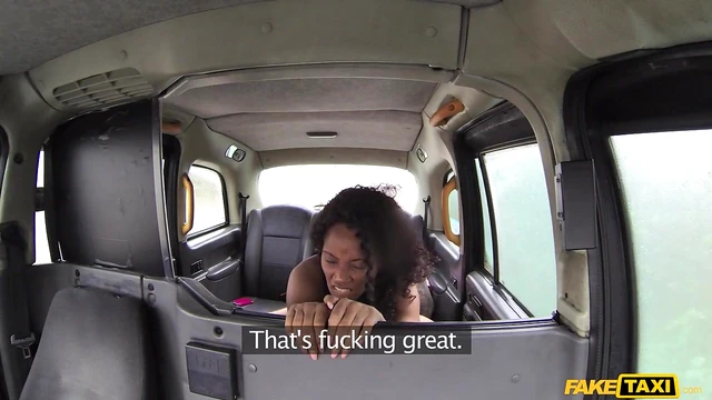 Sizzling Ebony Chick Rides Taxi Driver's Huge Cock Caught by Spy Cam