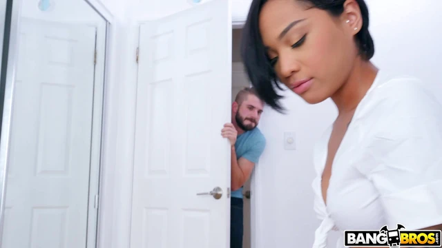 Ebony Cutie Honey Gold Enjoys Tattooed Sex with Her White Lover