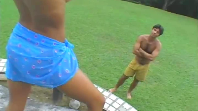 Carlos Fucks Hot Slut Luana Insatiably Near the Poolside Action