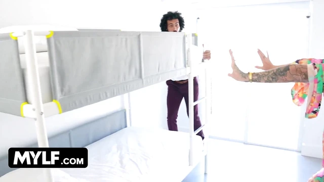 LollyDames' Hot Step-Mom Lizzie Love Gives Intimate Interracial Blowjob & Anal